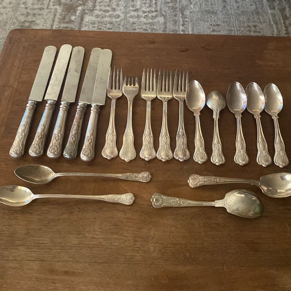 USN Kings Pattern Officers Reed &Barton by International silver Flatware set - Picture 1 of 6